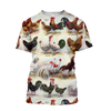 Awesome Hoodie 3D All Over Print Love Rooster - Hoodie, T-Shirt, Zip Hoodies, Sweatshirt ND807