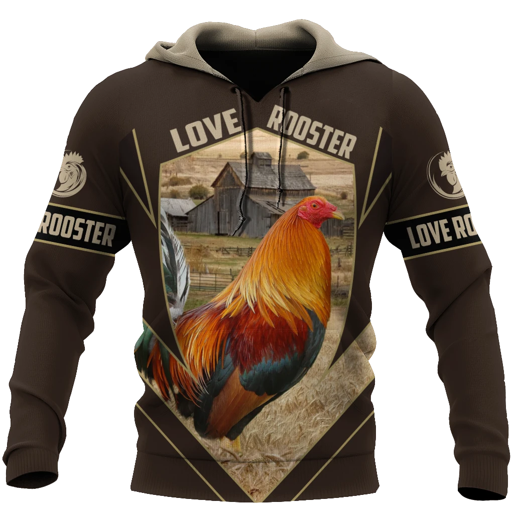 Awesome Hoodie 3D All Over Print Love Rooster - Hoodie, T-Shirt, Zip Hoodies, Sweatshirt ND811