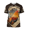 Awesome Hoodie 3D All Over Print Love Rooster - Hoodie, T-Shirt, Zip Hoodies, Sweatshirt ND811