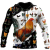 Awesome Hoodie 3D All Over Print Love Rooster - Hoodie, T-Shirt, Zip Hoodies, Sweatshirt ND818
