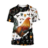 Awesome Hoodie 3D All Over Print Love Rooster - Hoodie, T-Shirt, Zip Hoodies, Sweatshirt ND818