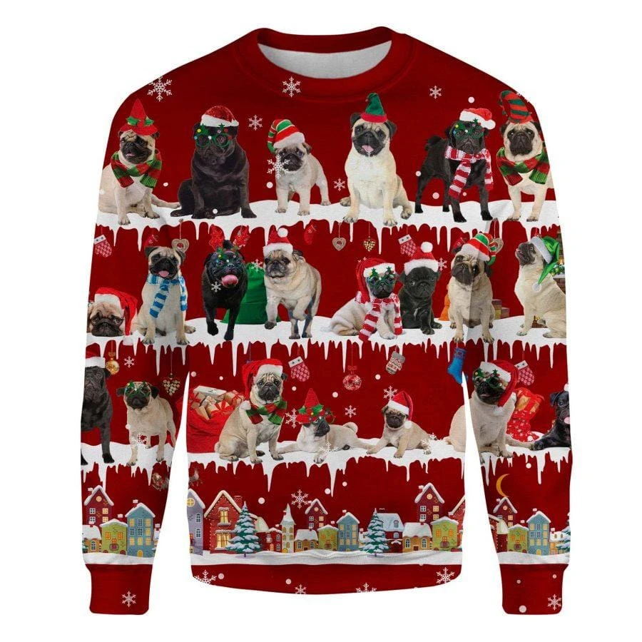 Awesome Hoodie - Pug Sweater Christmas - 3D All Over Printed Clothes For Women and Men ND832