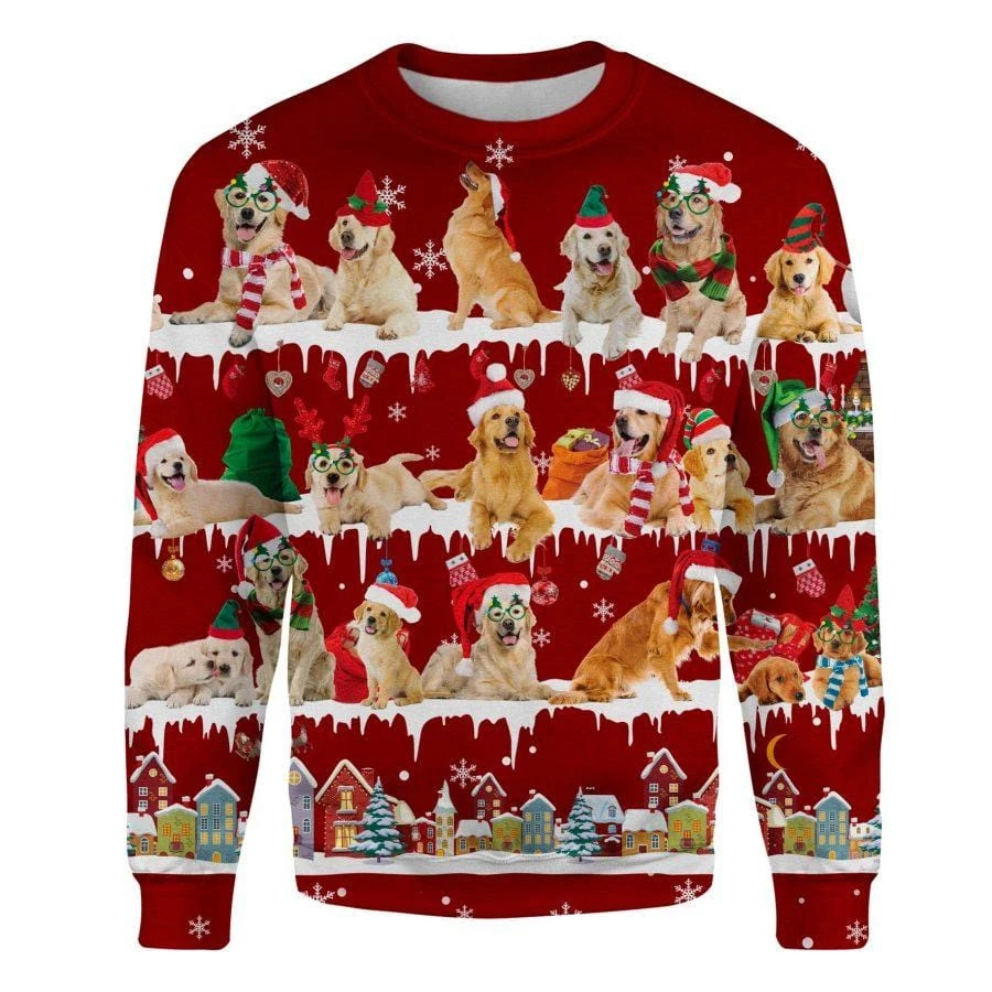 Awesome Hoodie - Golden Retriever Sweater Christmas - 3D All Over Printed Clothes For Women and Men ND833