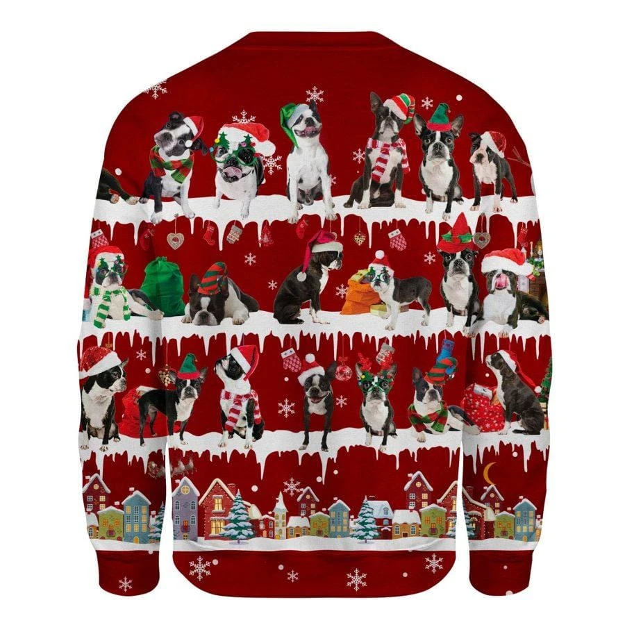 Awesome Hoodie - Boston Terrier Sweater Christmas - 3D All Over Printed Clothes For Women and Men ND834