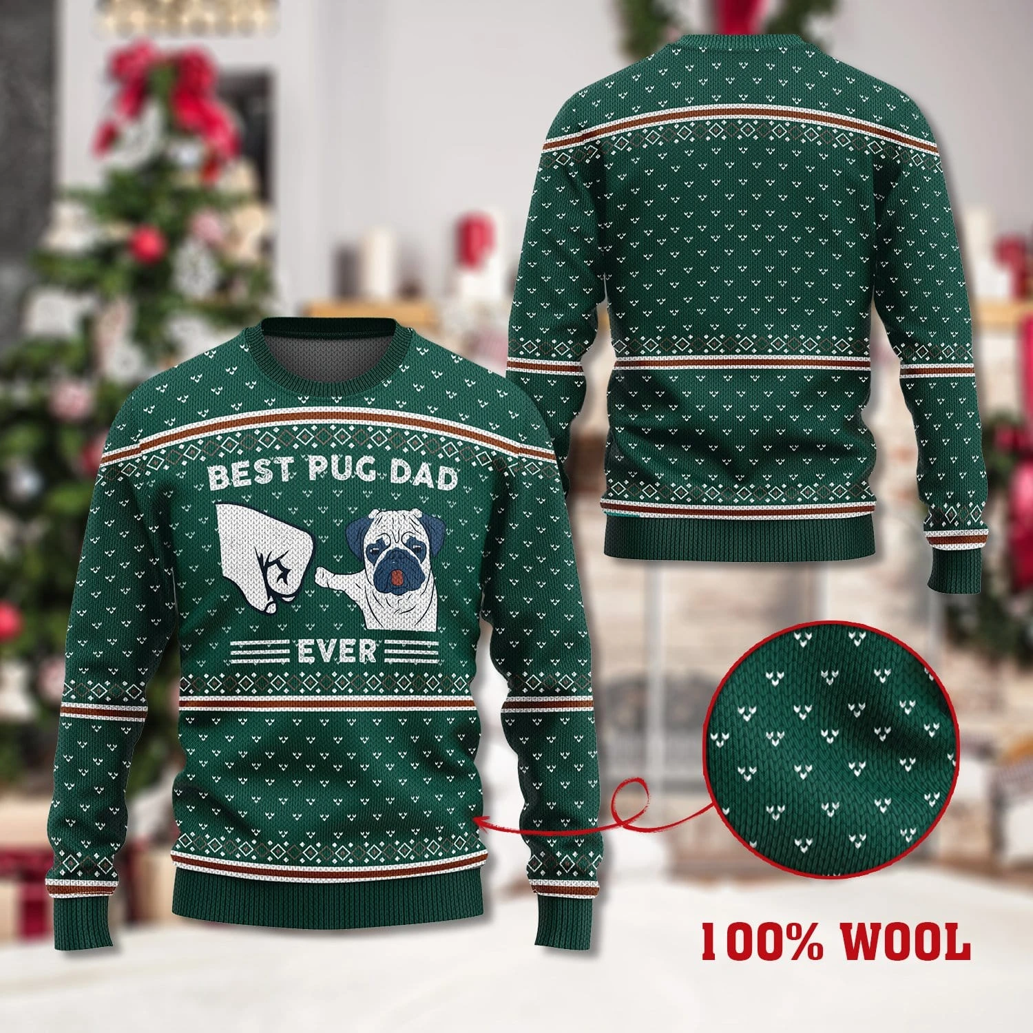 Awesome Hoodie - Best Pug Dog Sweater Christmas - 3D All Over Printed Clothes For Women and Men ND843