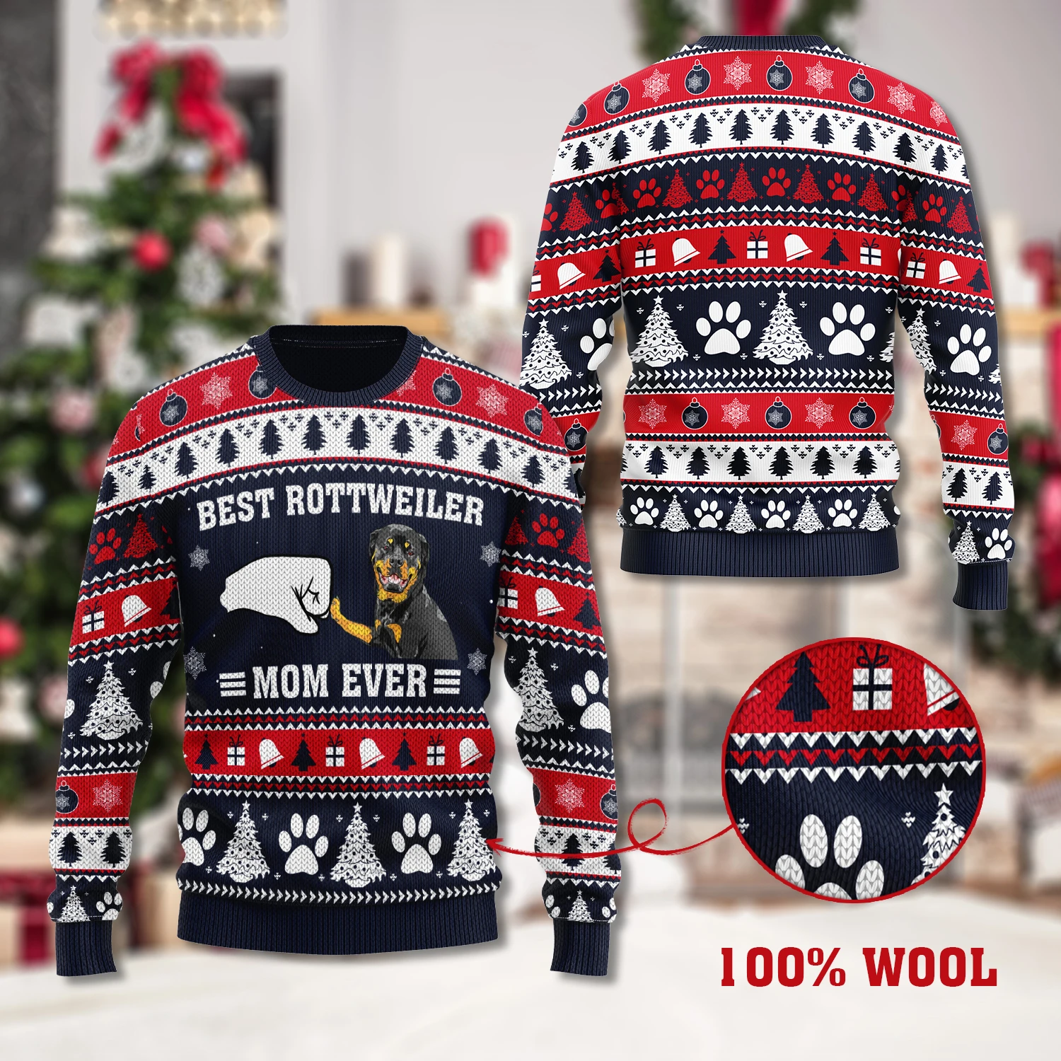 Awesome Hoodie - Rottweiler Sweater Christmas - 3D All Over Printed Clothes For Women and Men ND855