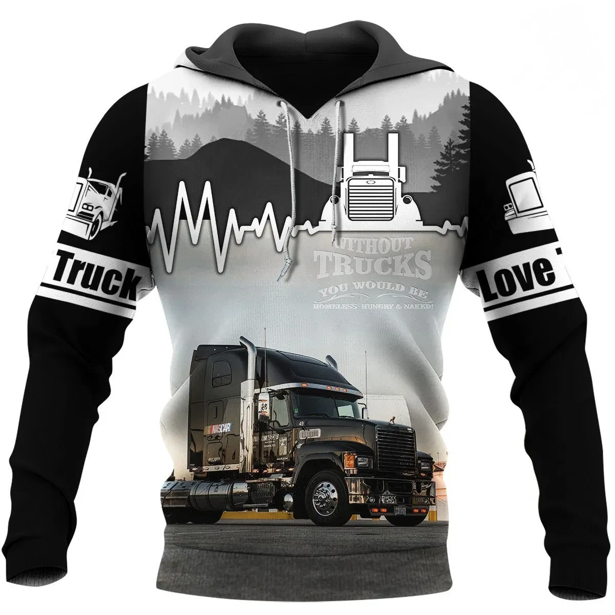 Awesome Hoodie 3D All Over Print Love Truck - Hoodie, T-Shirt, Zip Hoodies, Sweatshirt ND859