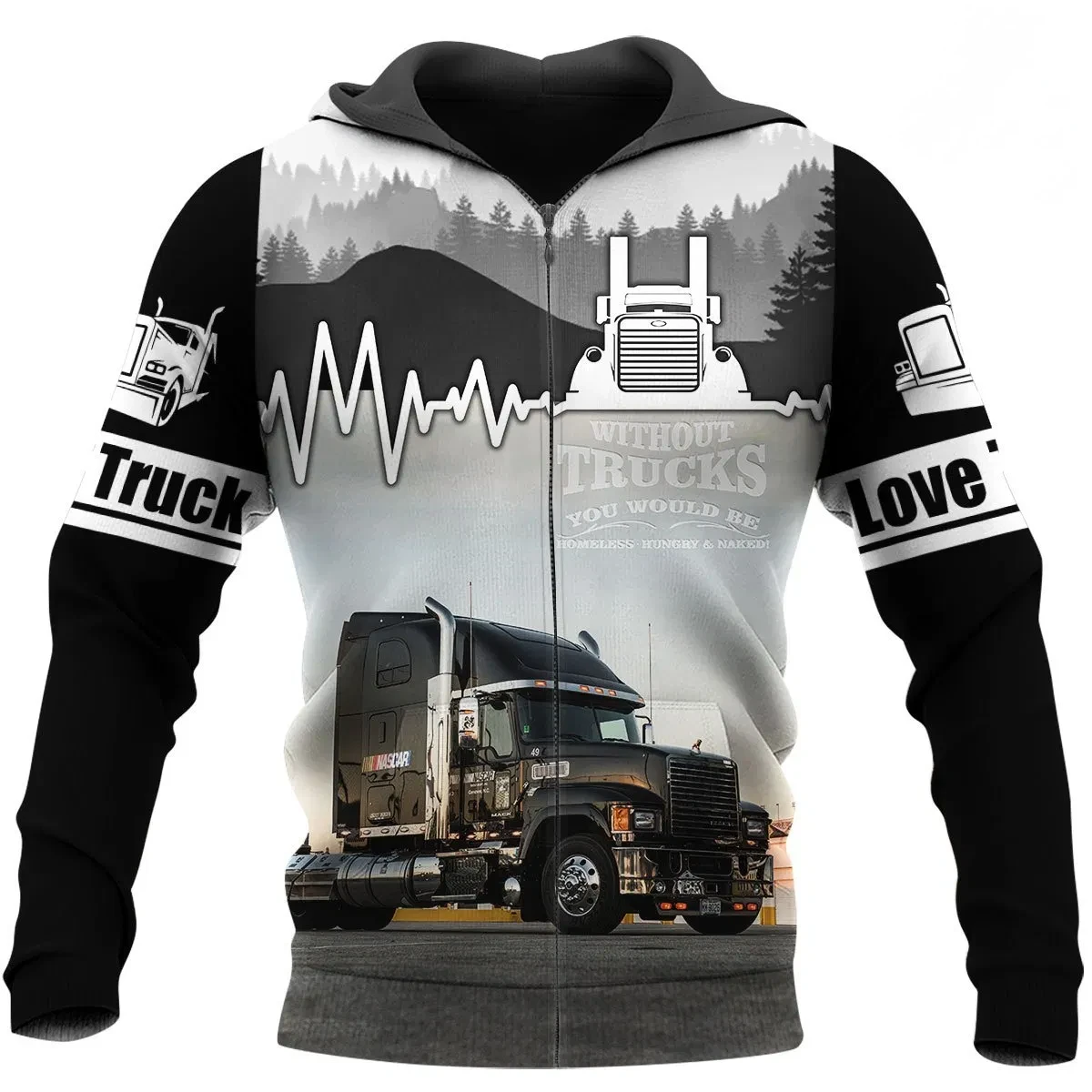 Awesome Hoodie 3D All Over Print Love Truck - Hoodie, T-Shirt, Zip Hoodies, Sweatshirt ND859
