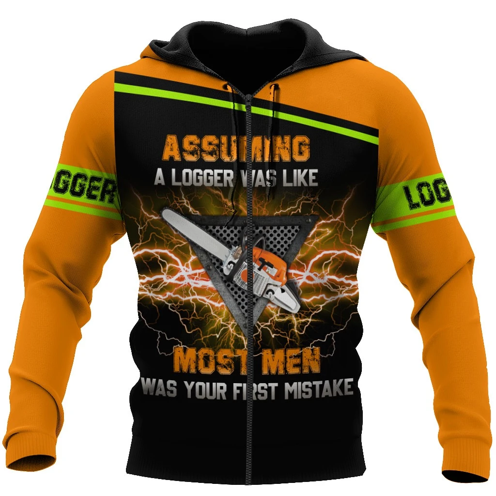 Awesome Hoodie 3D All Over Print Logger Chainsaw - Hoodie, T-Shirt, Zip Hoodies, Sweatshirt ND876