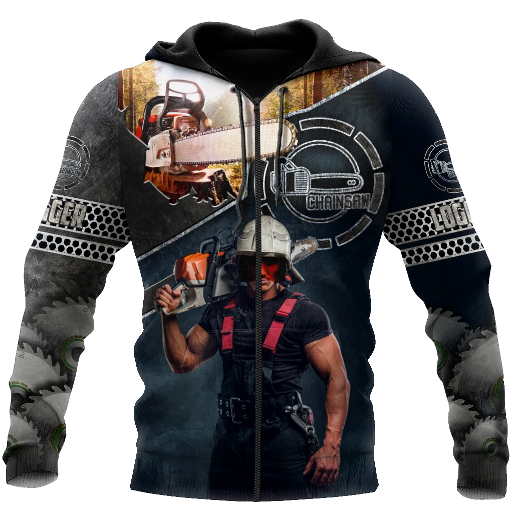 Awesome Hoodie 3D All Over Print Logger Chainsaw - Hoodie, T-Shirt, Zip Hoodies, Sweatshirt ND877