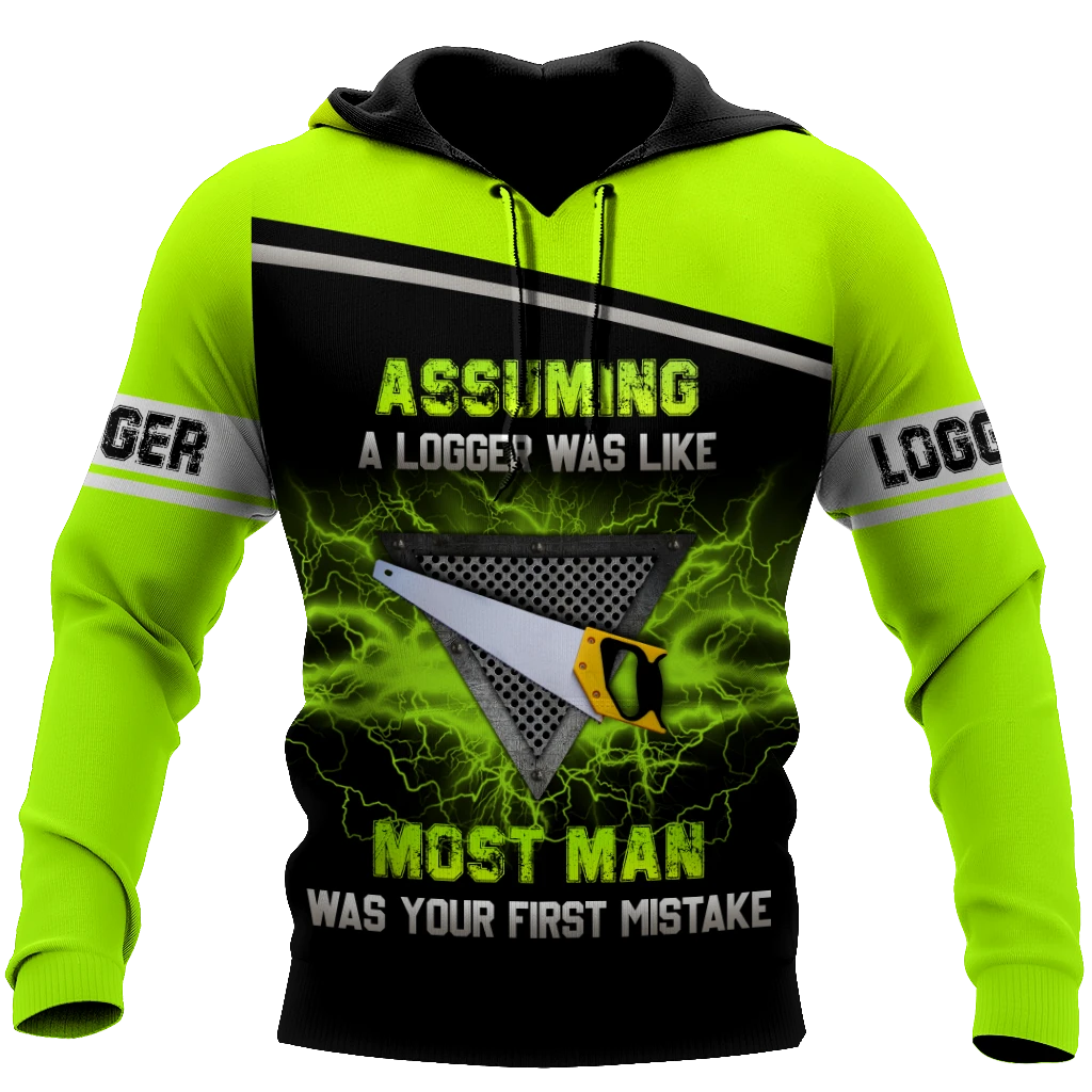 Awesome Hoodie 3D All Over Print Logger Chainsaw Blight Green - Hoodie, T-Shirt, Zip Hoodies, Sweatshirt ND878