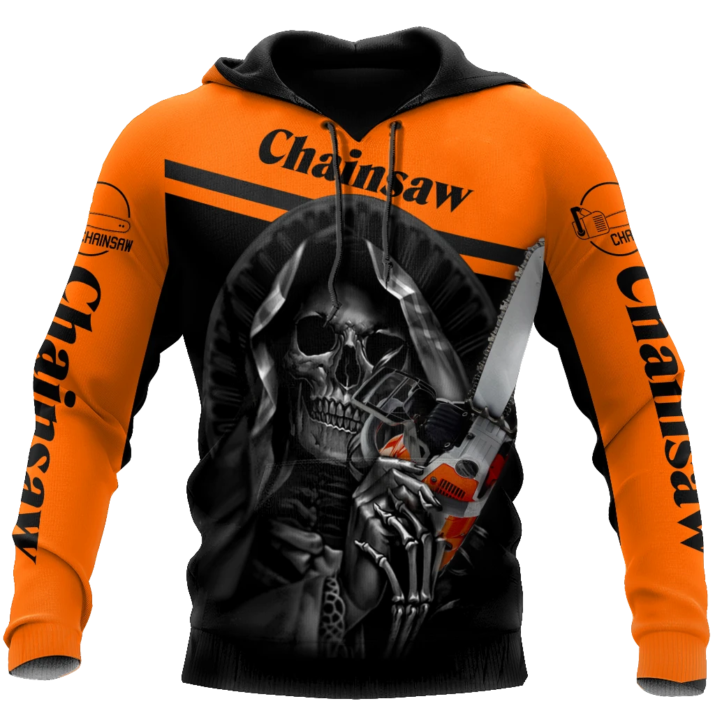 Awesome Hoodie 3D All Over Print Logger Skull Chainsaw - Hoodie, T-Shirt, Zip Hoodies, Sweatshirt ND882