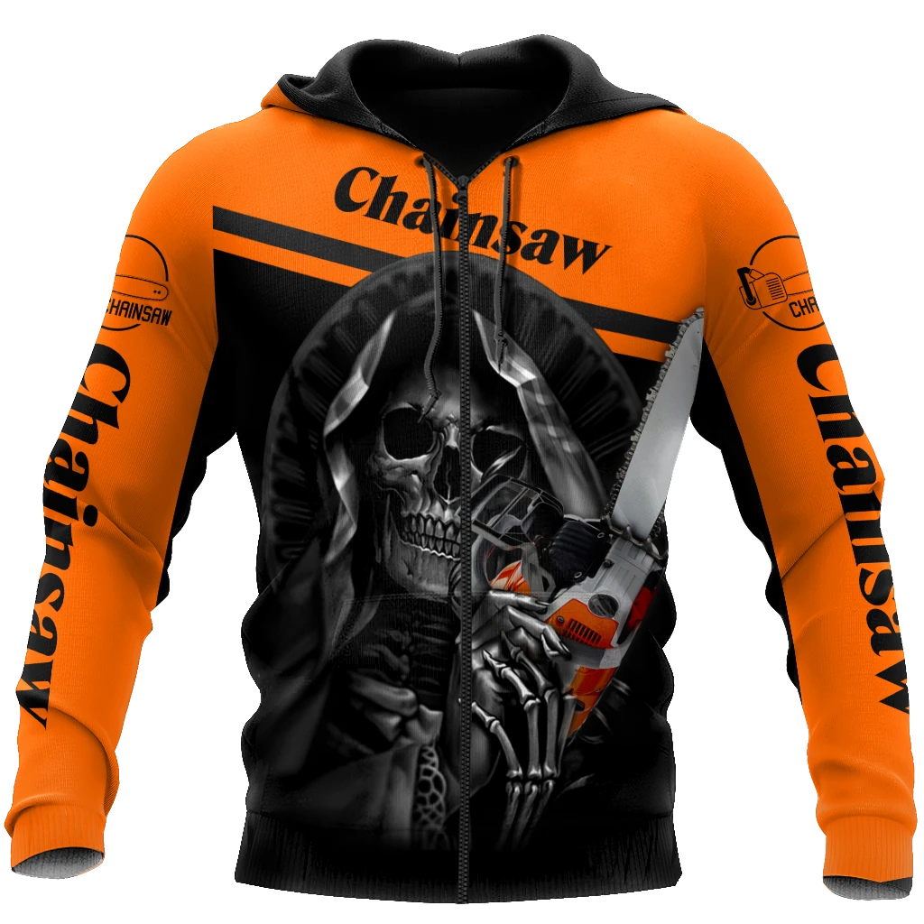 Awesome Hoodie 3D All Over Print Logger Skull Chainsaw - Hoodie, T-Shirt, Zip Hoodies, Sweatshirt ND882