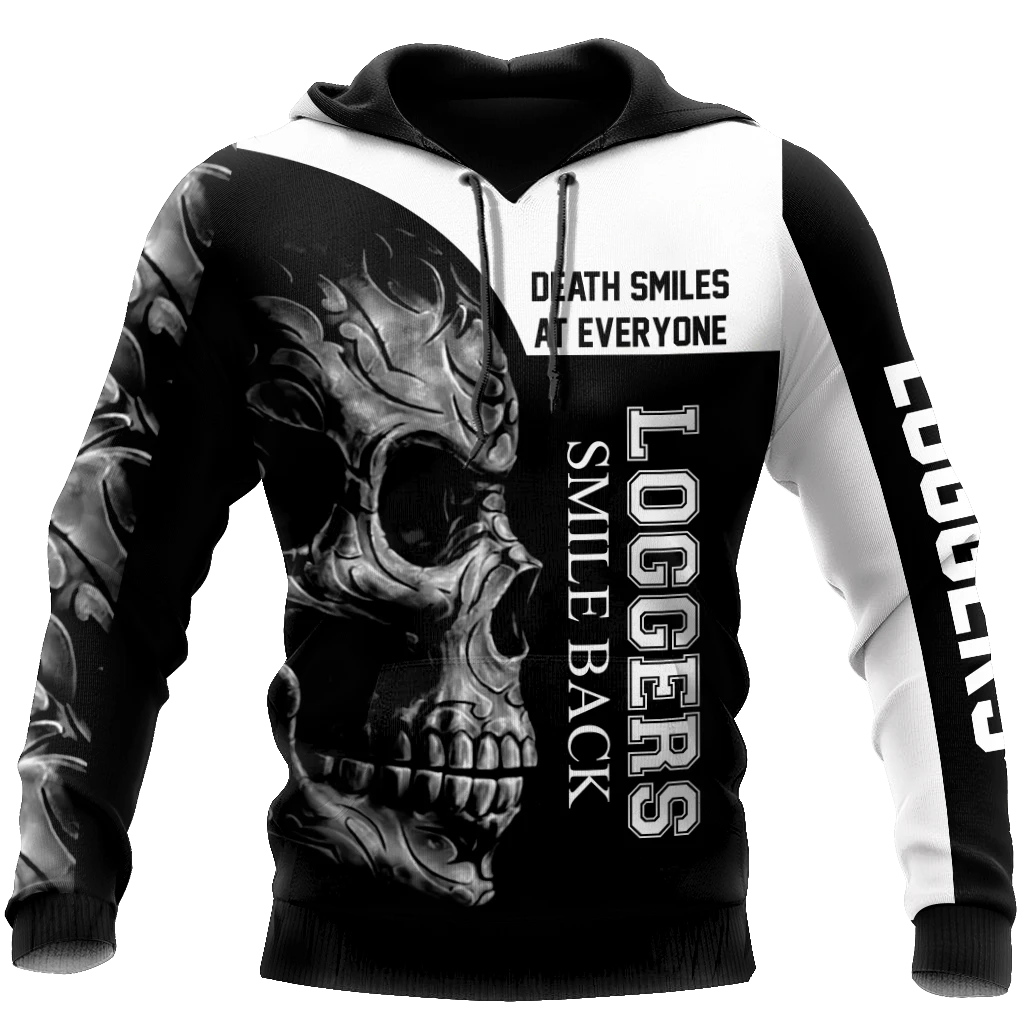 Awesome Hoodie 3D All Over Print Logger Dead Skull Chainsaw - Hoodie, T-Shirt, Zip Hoodies, Sweatshirt ND890