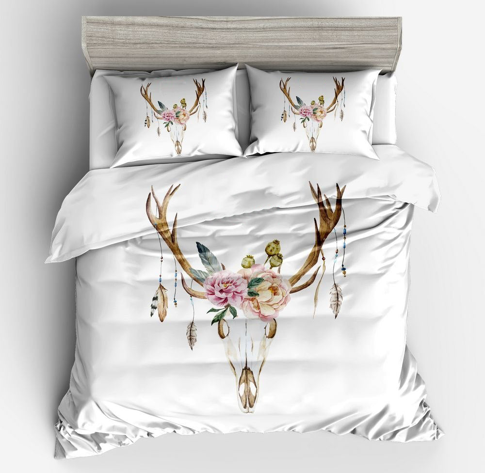 Awesome Hoodied Artwork Deer Bedding Set HBD003