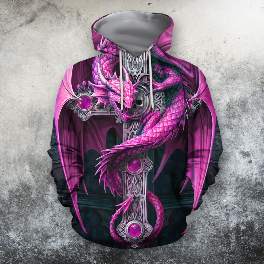3D All Over Print Pink Dragon Shirt