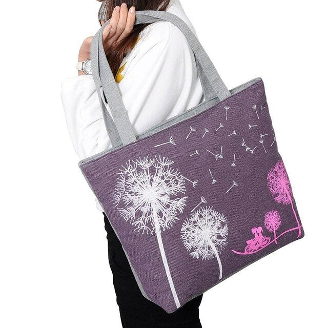 Fashion Dandelion Canvas Bag Flowers Women Handbag Shoulder Bags Women Messenger Bags New