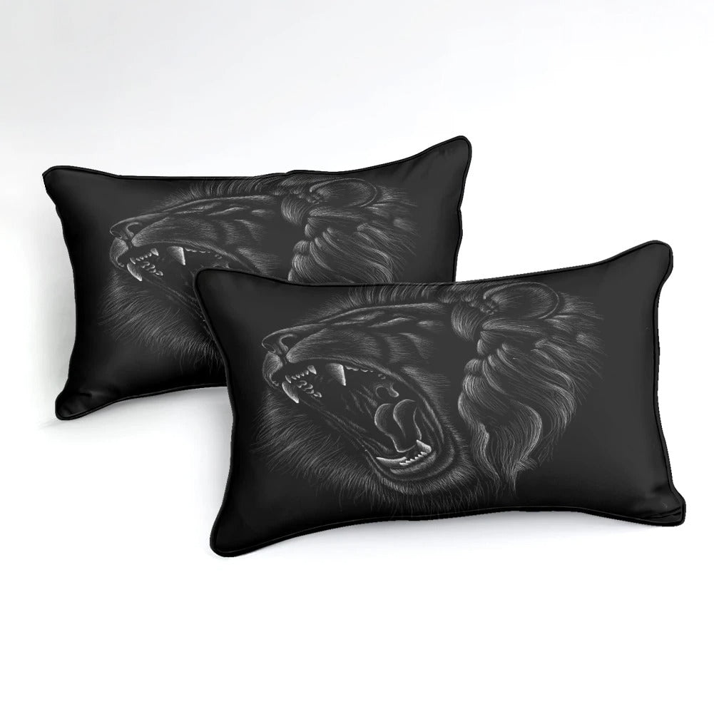 Awesome Hoodies - Black Lion Pattern - Bedding Set QK3142