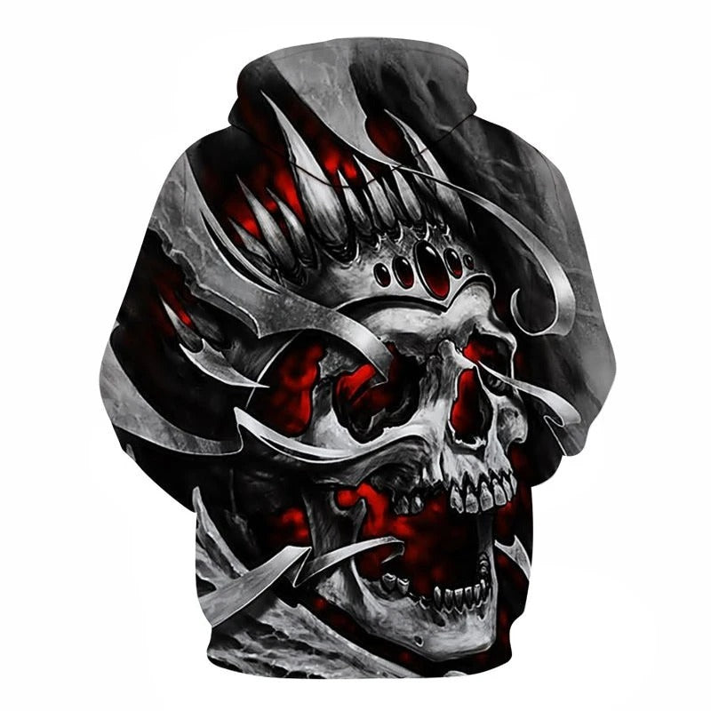 Awesome hoodie 3D All Over Print Skull Metal King Hoodie  for Men and Women TH042