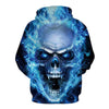 Awesome hoodied 3D All Over Print Blue Flame Skull Hoodie for Men and Women TH034