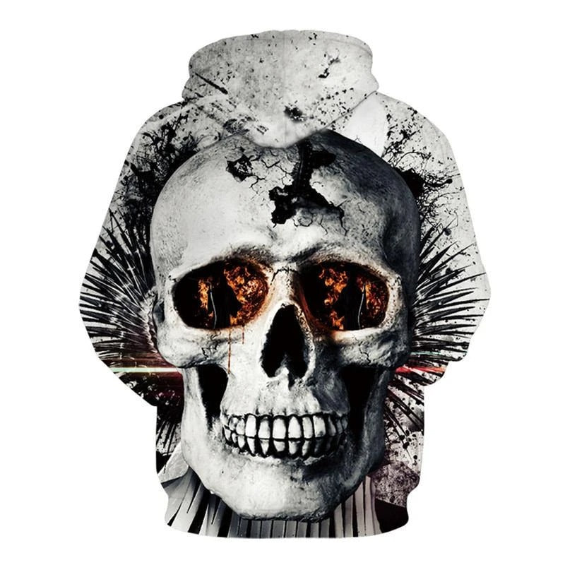 Awesome hoodie 3D All Over Print White Skull Crack Hoodie for Men and Women TH048