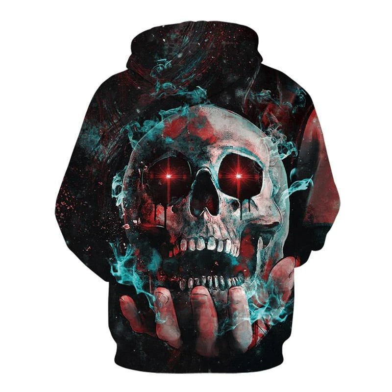 Awesome hoodie 3D All Over Print Hand Bright Eye Skull Hoodie  for Men and Women TH037