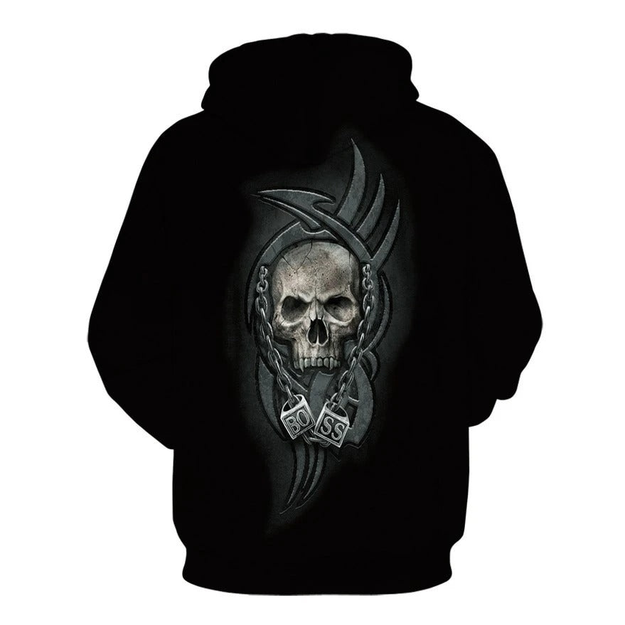 Awesome hoodie 3D All Over Print Skull Thumbs Down Hoodie for Men and Women TH045