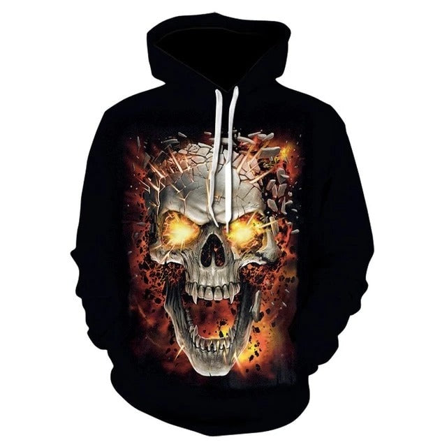 Awesome hoodie 3D All Over Print Skull Lava Hoodie for Men and Women TH041