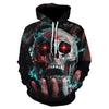 Awesome hoodie 3D All Over Print Hand Bright Eye Skull Hoodie  for Men and Women TH037