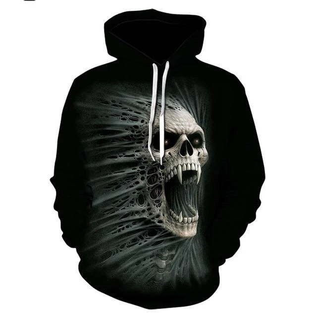 Awesome hoodie 3D All Over Print Screaming Skull Hoodie  for Men and Women TH038