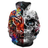 Awesome hoodie 3D All Over Print Half Face Skull Lion Hoodie for Men and Women TH036