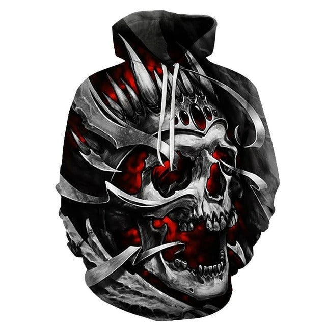 Awesome hoodie 3D All Over Print Skull Metal King Hoodie  for Men and Women TH042