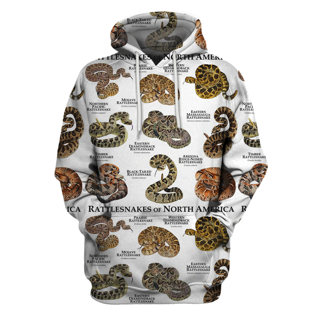 3D All Over Print Rattle Snakes Hoodie