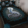 Awesome Hoodied Treble Clef And Hummingbirds Quilt Bed Set Dragon Black HDQ011