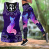 Awesome Hoodie Purple fox legging + hollow tank combo For Women 3D All Over Printer THL016