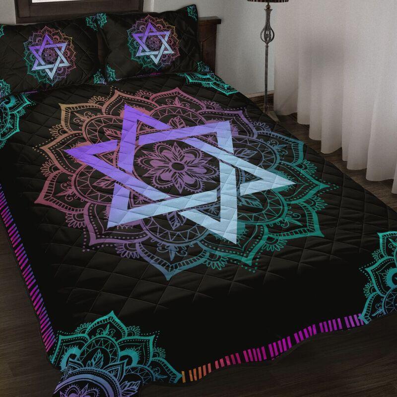 Awesome Hoodied Treble Clef And Hummingbirds Quilt Bed Set Star HDQ024