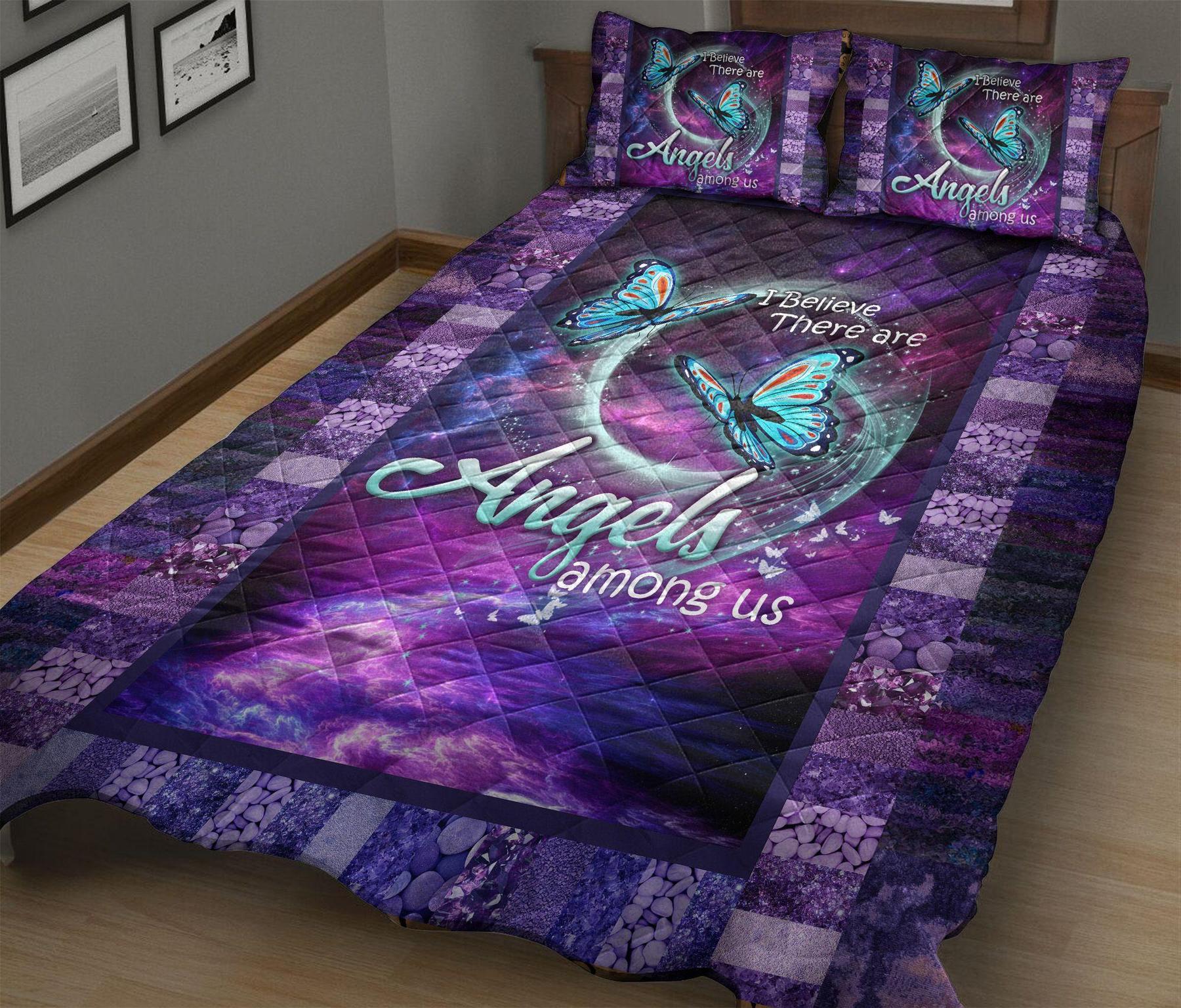 Awesome Hoodied Treble Clef And Hummingbirds Quilt Bed Set Butterfly HDQ021