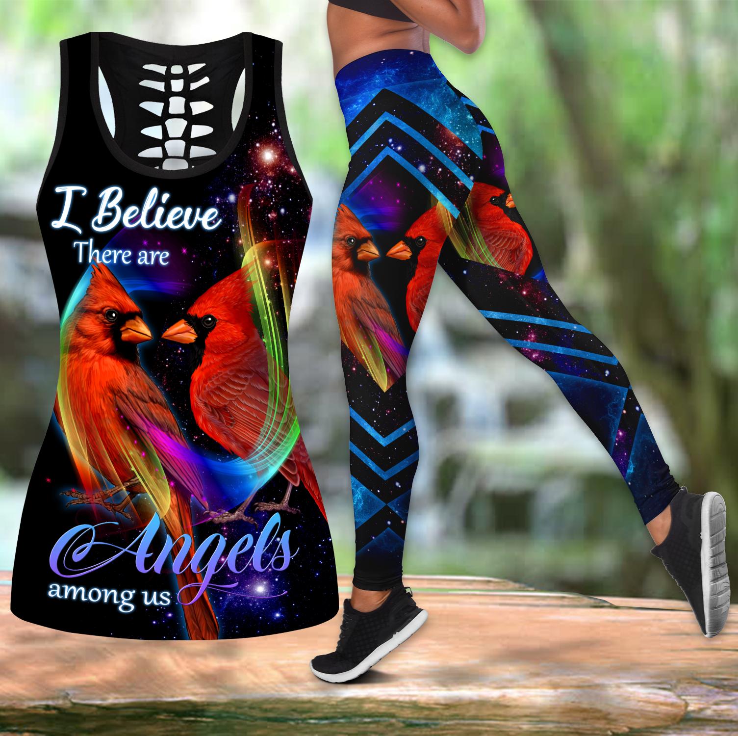 Awesome Hoodie Cardinal Birds There are Angles among us Combo Legging + Tank For Women 3D All Over Printer THL009