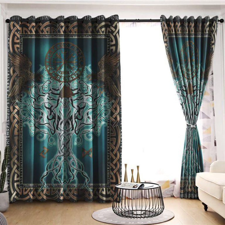 Awesome hoodie - Yggdrasil Viking Culture Blackout Thermal 3D Grommet Window Curtains THC026