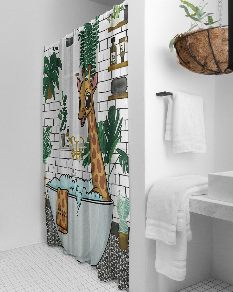 Awesome hoodied Giraffe So Cute shower curtain Printed 3D Grommet Curtains - NQC0014