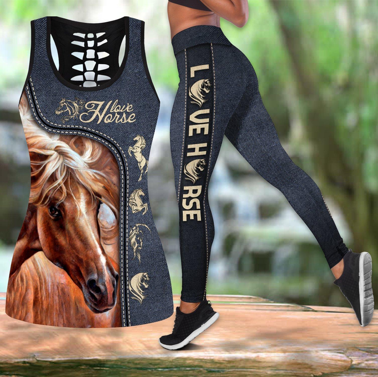 Awesome Hoodied 3D All Over Printer Legging Horse HDL04