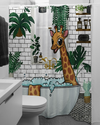 Awesome hoodied Giraffe So Cute shower curtain Printed 3D Grommet Curtains - NQC0014