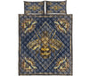 Awesome Hoodied Treble Clef And Hummingbirds Quilt Bed Set Bee HDQ027