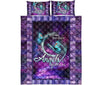 Awesome Hoodied Treble Clef And Hummingbirds Quilt Bed Set Butterfly HDQ021