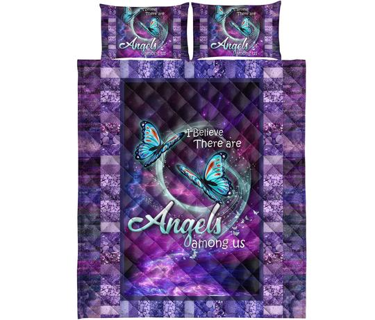 Awesome Hoodied Treble Clef And Hummingbirds Quilt Bed Set Butterfly HDQ021