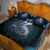Awesome Hoodied Treble Clef And Hummingbirds Quilt Bed Set Dragon Black HDQ011