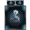 Awesome Hoodied Treble Clef And Hummingbirds Quilt Bed Set Dragon Black HDQ011