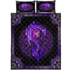 Awesome Hoodied Treble Clef And Hummingbirds Quilt Bed Set Dragon Violet HDQ015