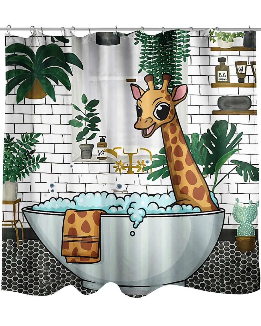 Awesome hoodied Giraffe So Cute shower curtain Printed 3D Grommet Curtains - NQC0014