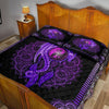 Awesome Hoodied Treble Clef And Hummingbirds Quilt Bed Set Dragon Violet HDQ015